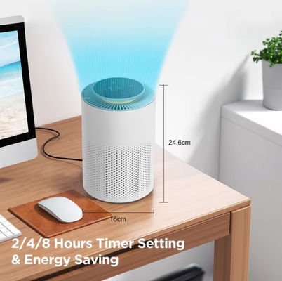 Compacte 160*160*246 mm tabaksrookluchtreiniger met aanraakbesturing en nachtlicht voor huishoudelijk gebruik